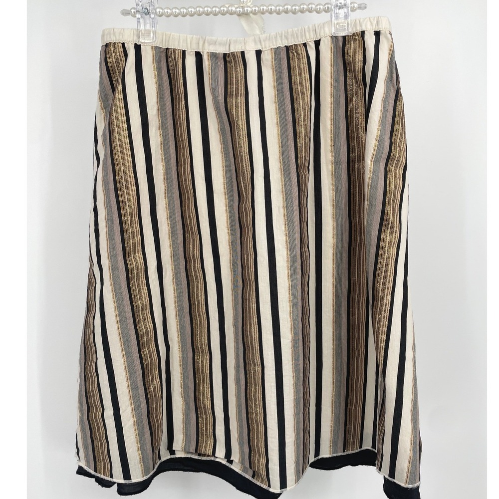 Metallic Gold Striped Midi Skirt Cream Black Gold, Ladies Old Navy Elastic Small